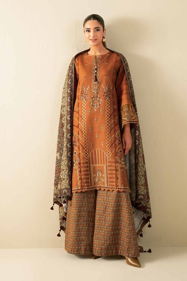 3 Piece - Digital Printed Embroidered Suit