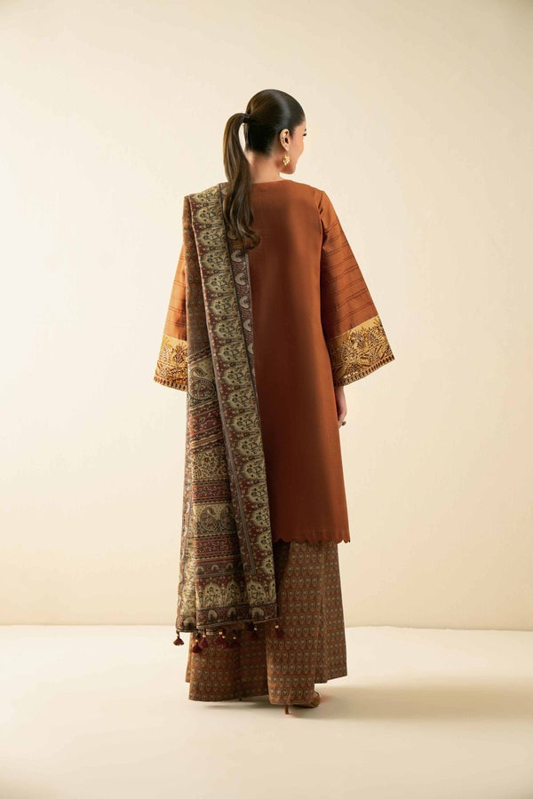 3 Piece - Digital Printed Embroidered Suit