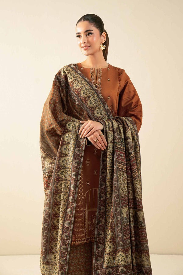 3 Piece - Digital Printed Embroidered Suit