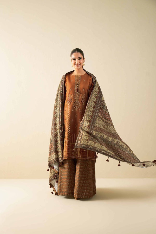 3 Piece - Digital Printed Embroidered Suit