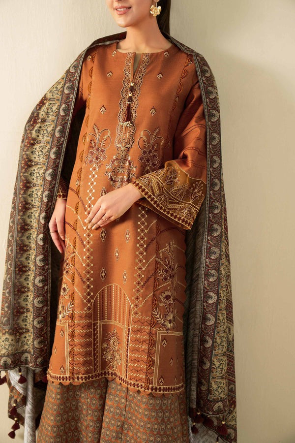 3 Piece - Digital Printed Embroidered Suit