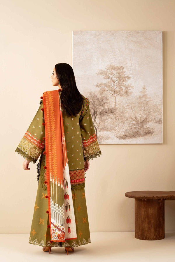 3 Piece - Digital Printed Embroidered Suit