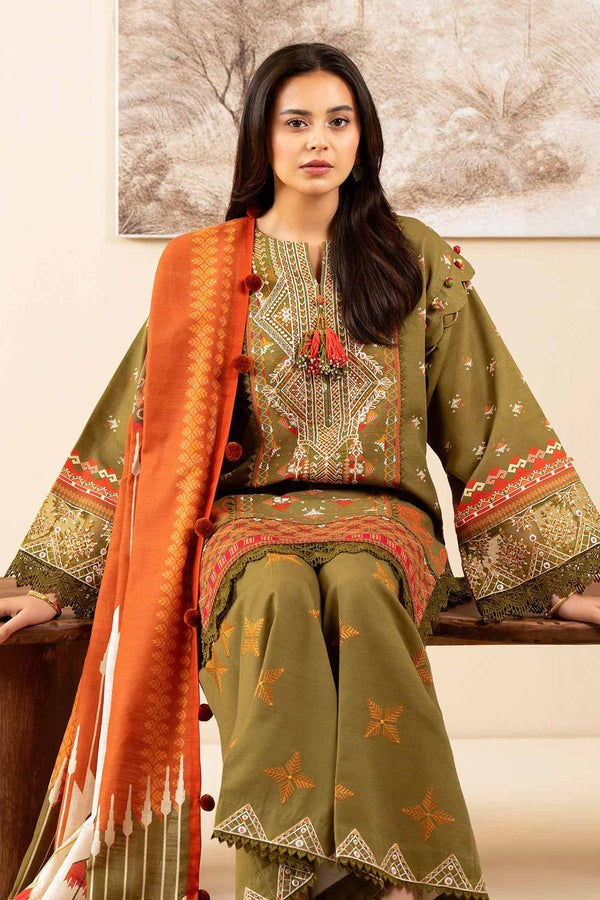 3 Piece - Digital Printed Embroidered Suit